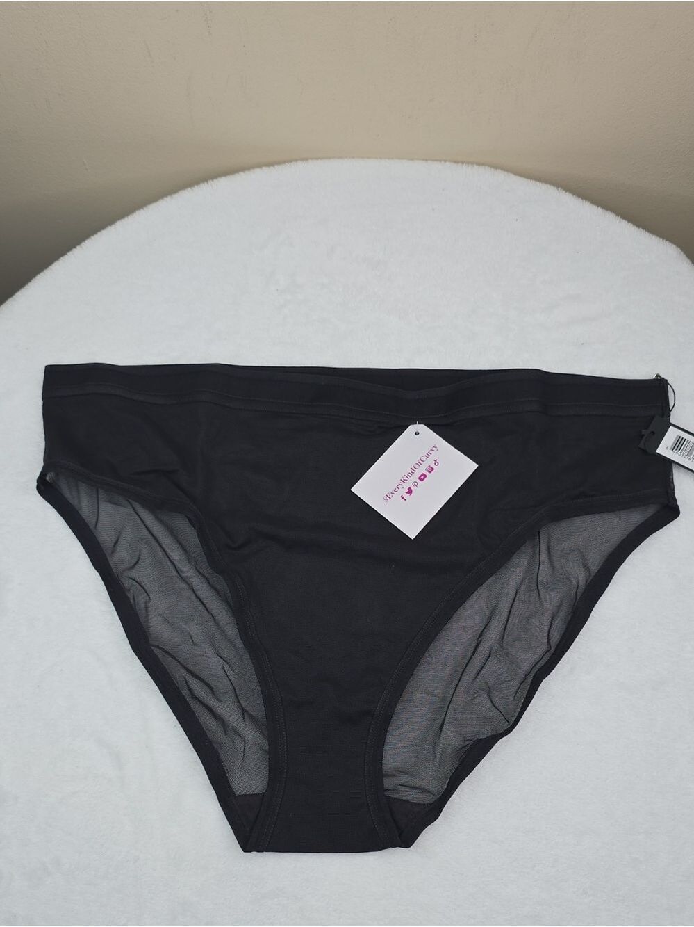 Curvy Couture Sheer Mesh High Cut Brief Sz Large NWT